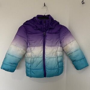 Snozu Kids Gradient Puffer Jacket in Purple and Blue